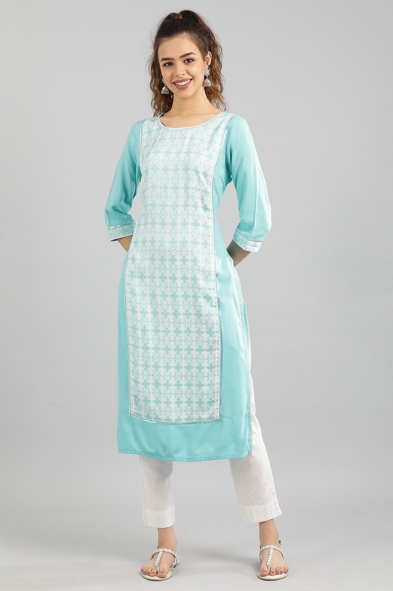 Light Blue Straight kurta