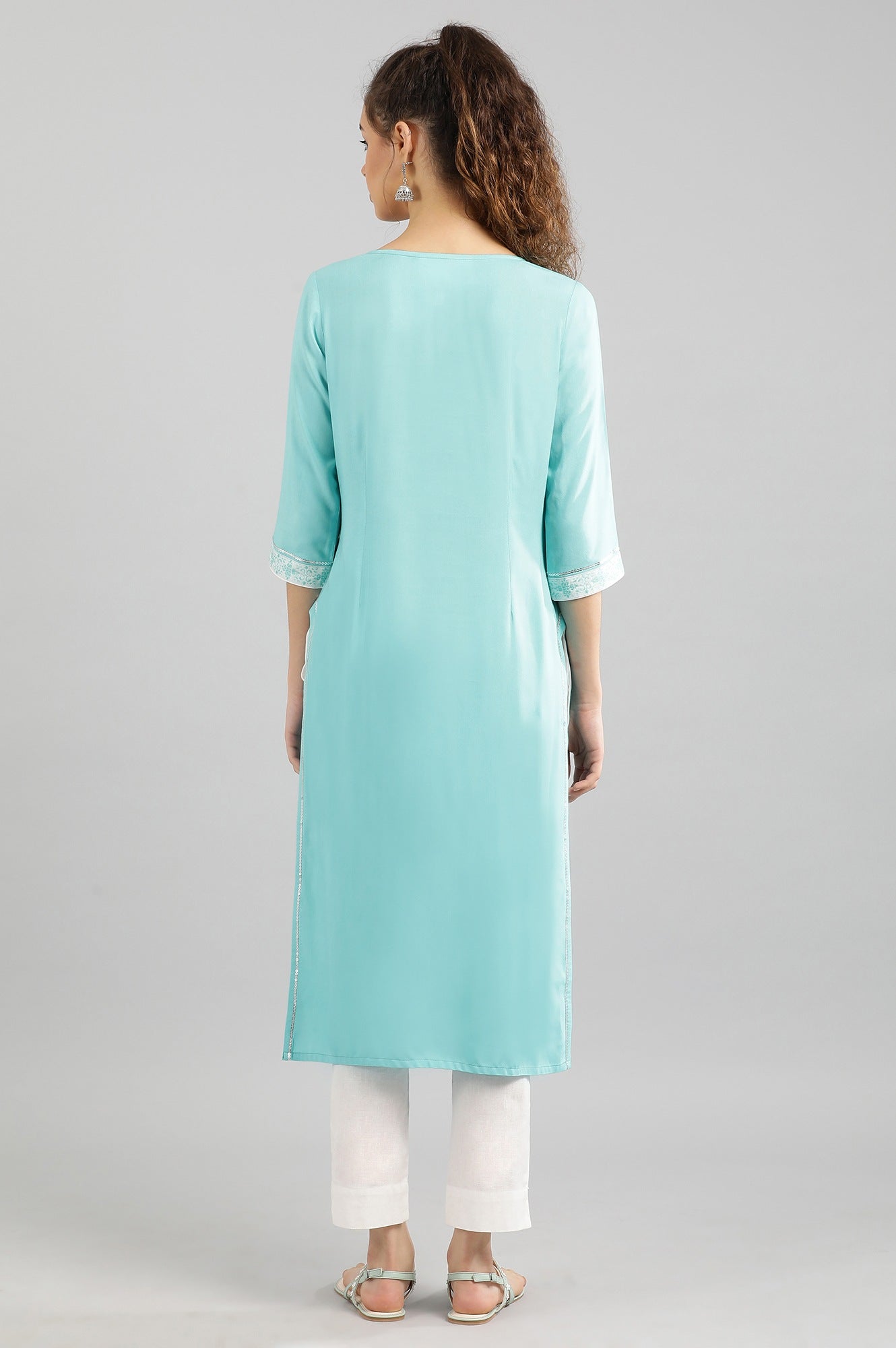 Light Blue Straight kurta