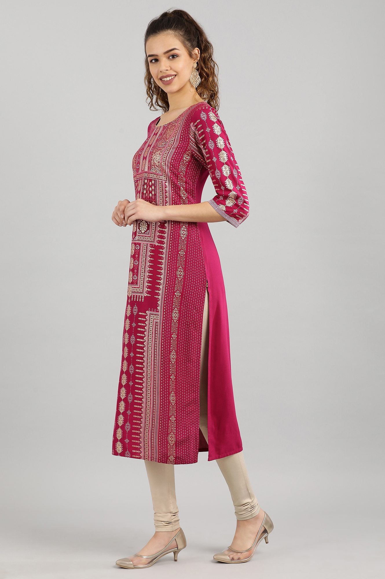 Dark Wine Straight kurta