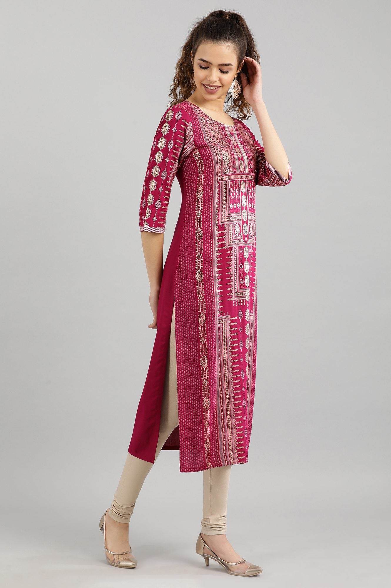 Dark Wine Straight kurta