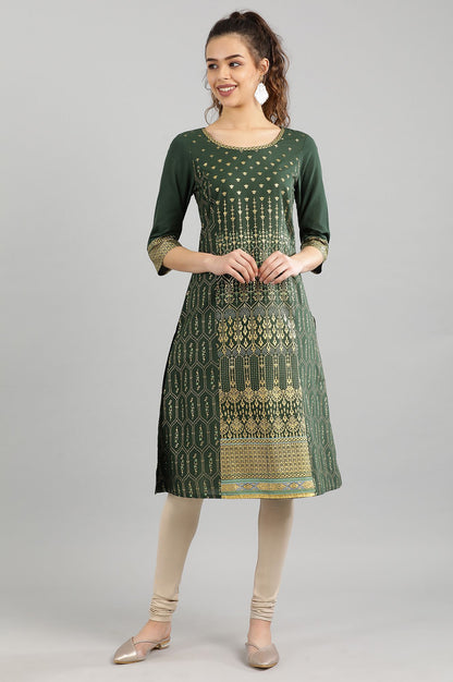 Green Straight kurta