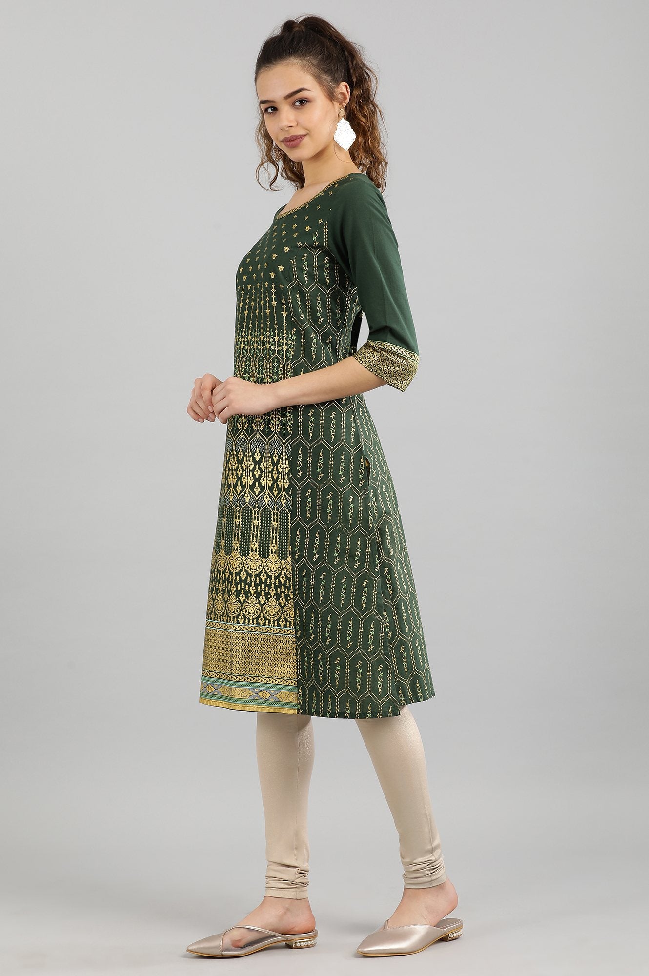 Green Straight kurta