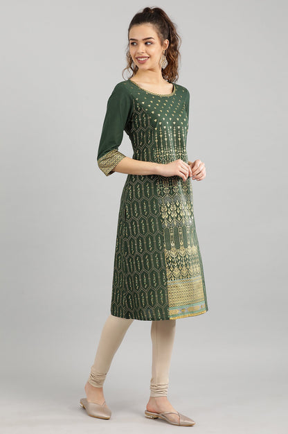 Green Straight kurta