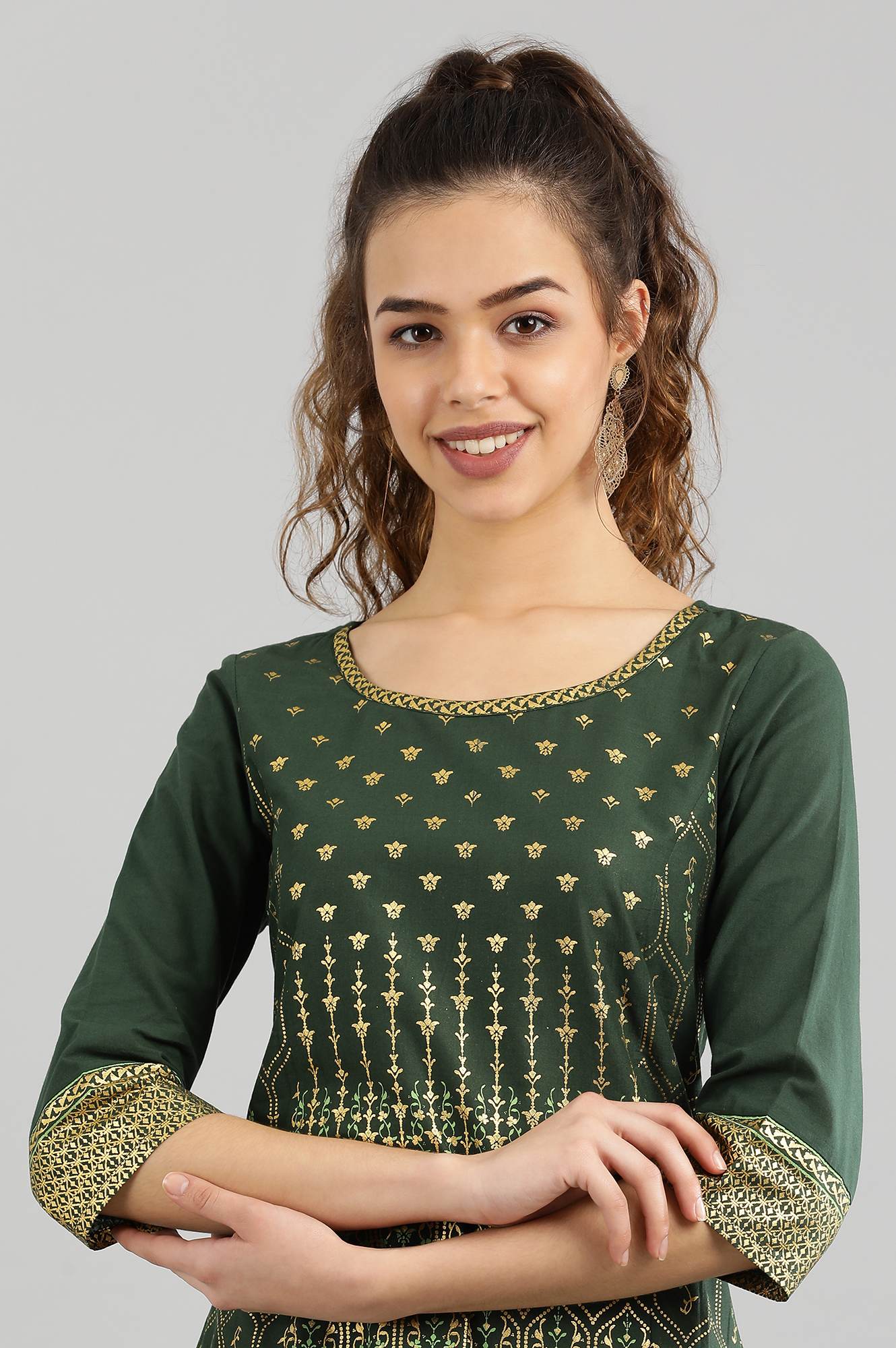 Green Straight kurta