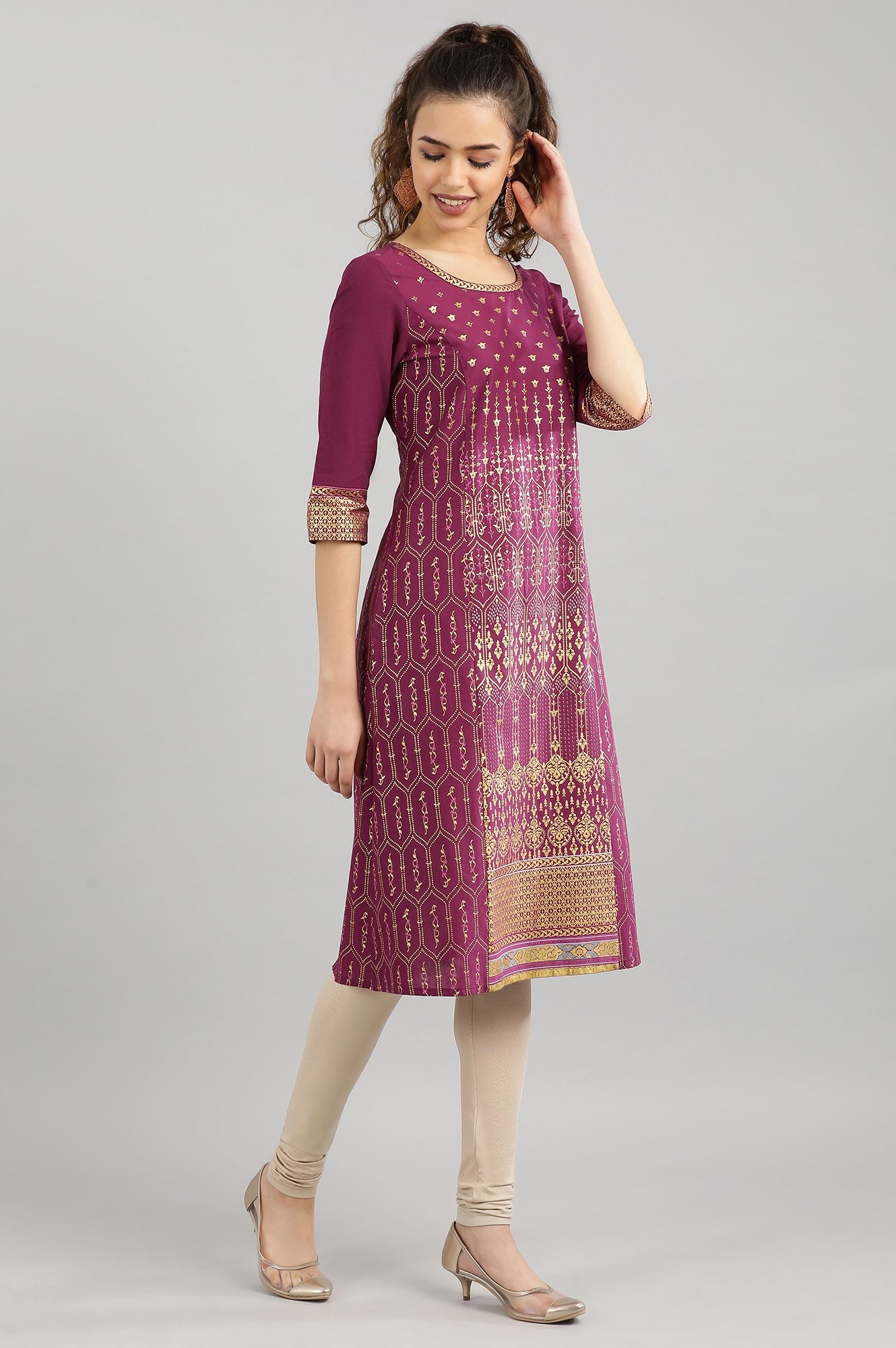 Wine Straight Kurta