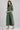 Green Mandarin Neck Yarn-Dyed Dress