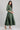 Green Mandarin Neck Yarn-Dyed Dress