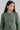 Green Mandarin Neck Yarn-Dyed Dress