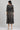 Navy Round Neck Printed Flared Dress