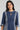 Navy Mandarin Neck Yarn-Dyed kurta