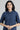 Navy Collar Neck Solid kurta
