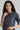 Navy Collar Neck yarn-Dyed Dress