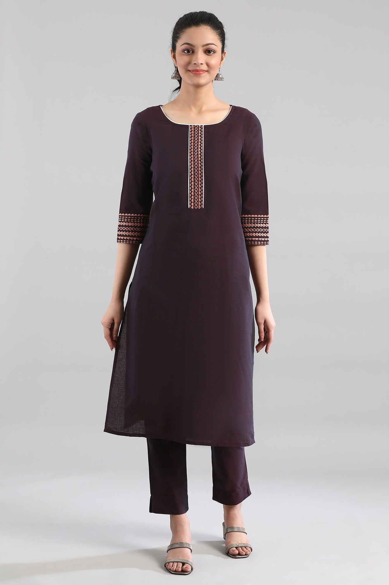 Deep Purple 2Tone kurta