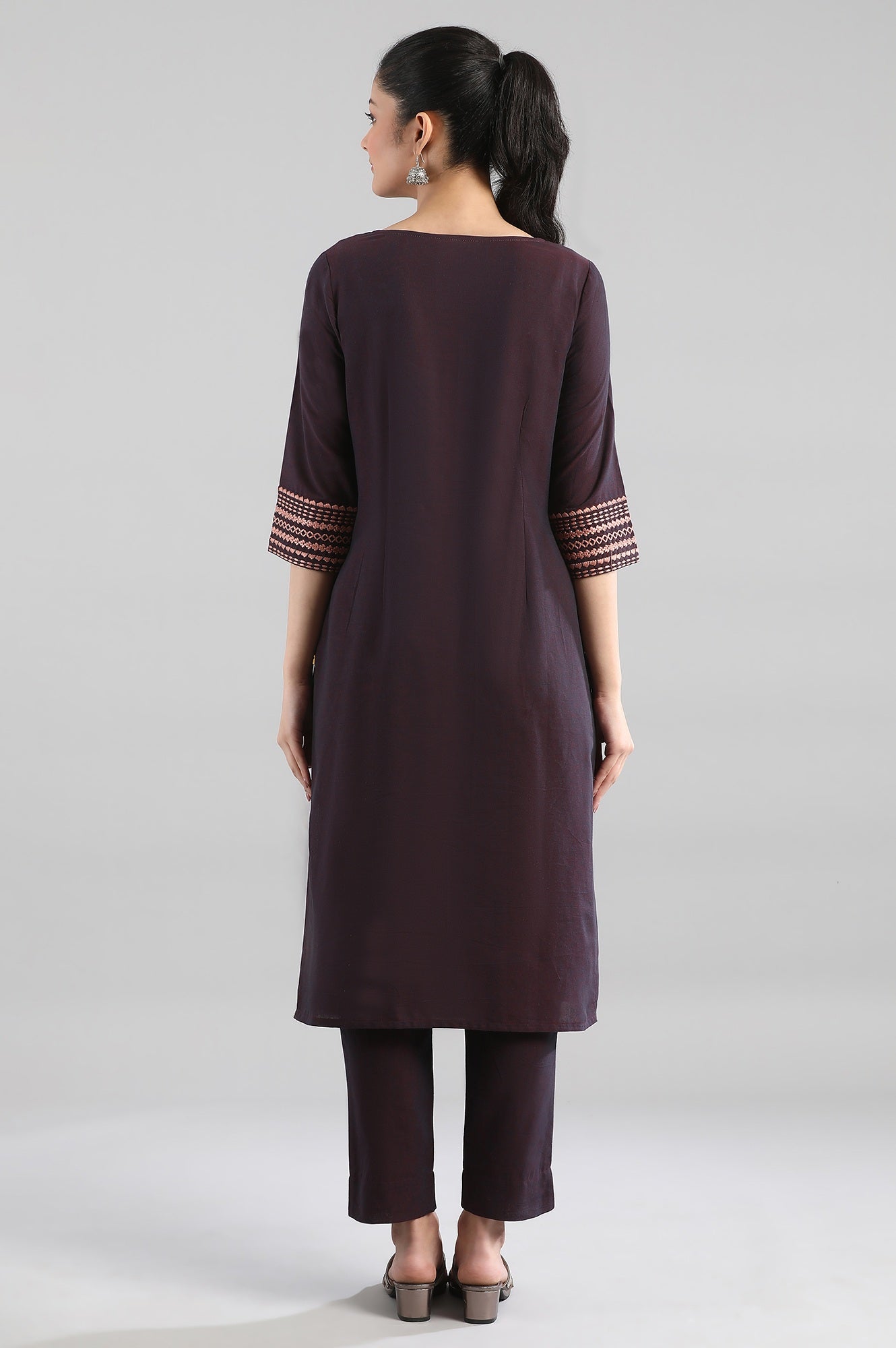 Deep Purple 2Tone kurta