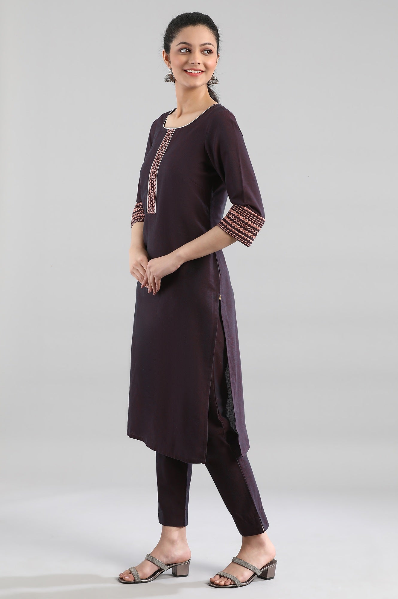 Deep Purple 2Tone kurta