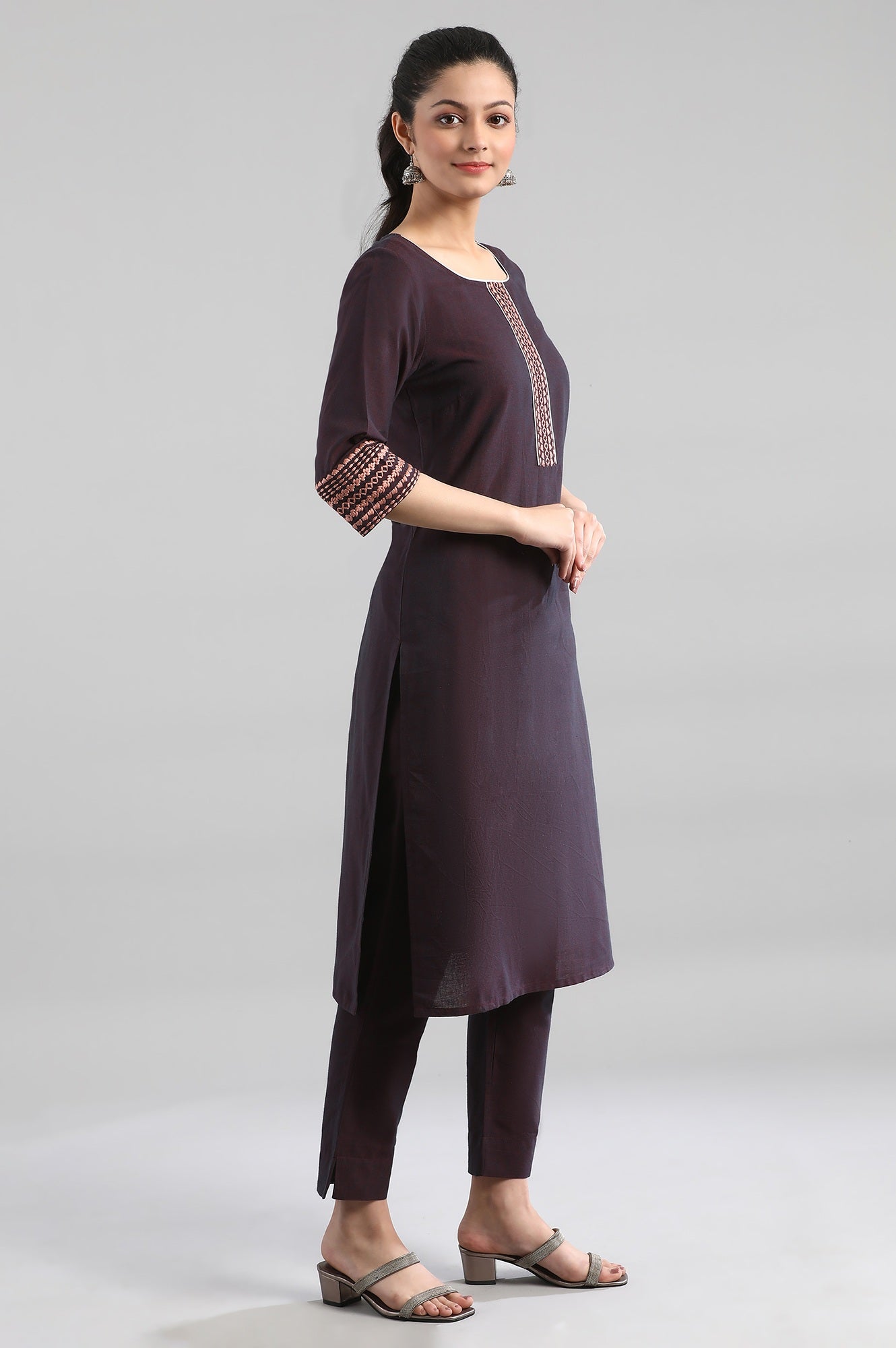 Deep Purple 2Tone kurta