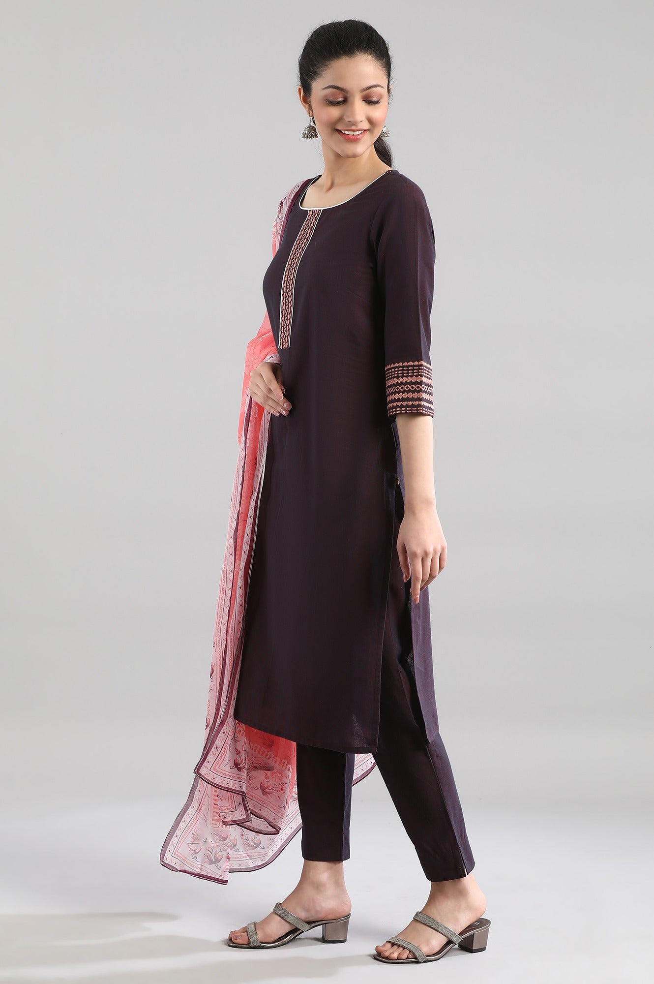 Deep Purple 2Tone kurta