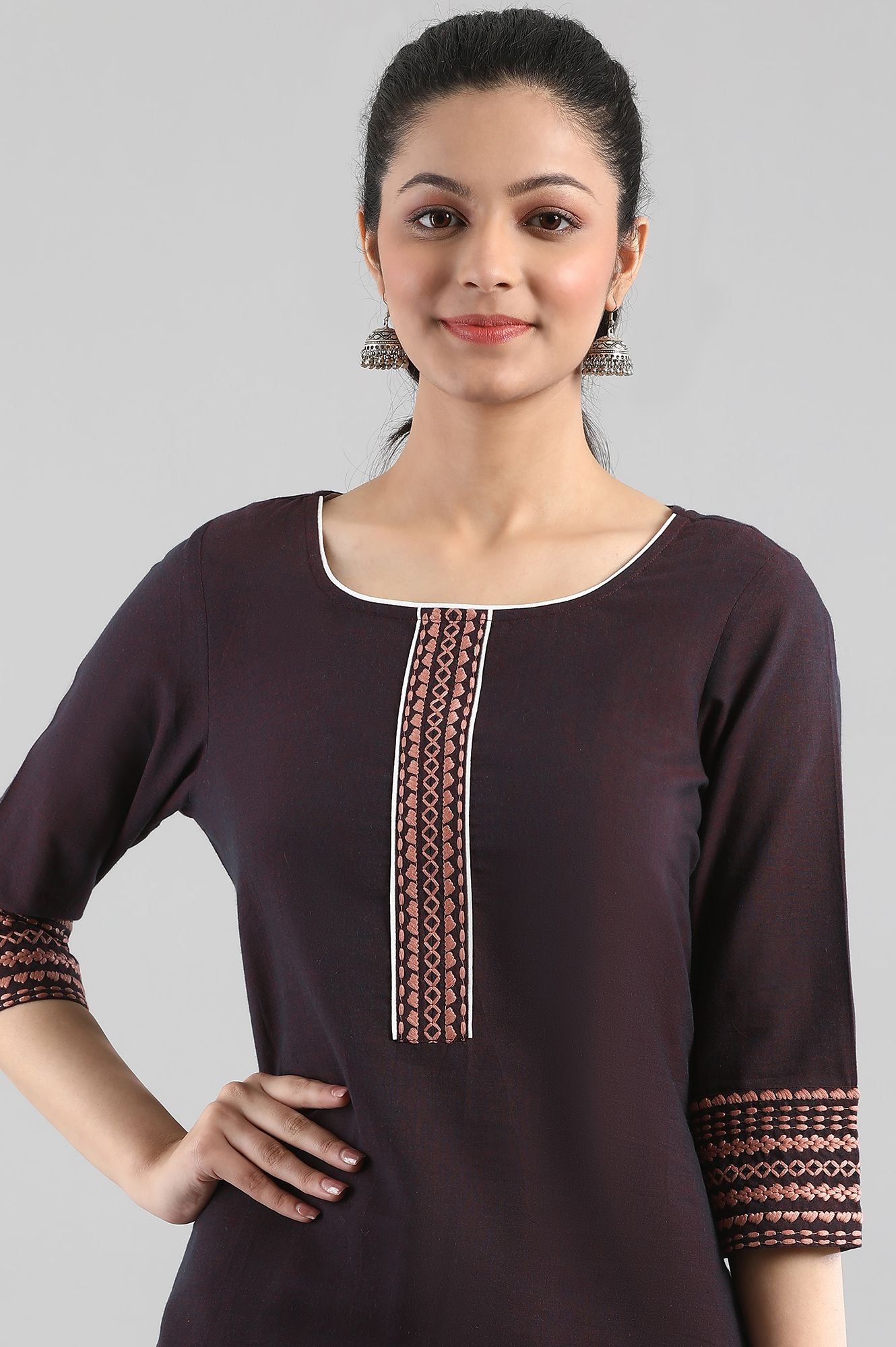 Deep Purple 2Tone kurta