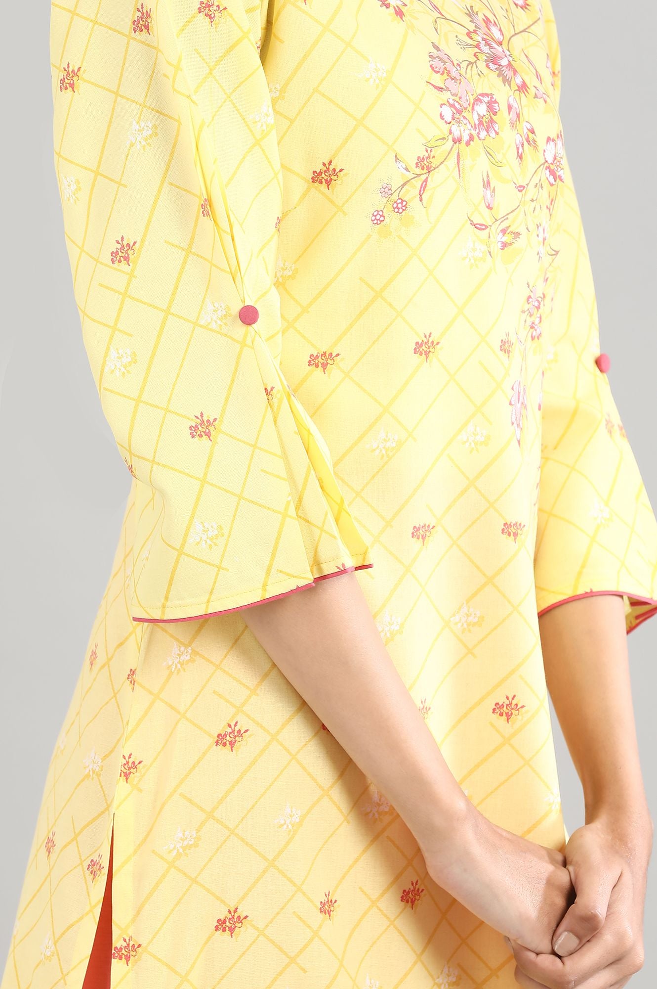 Yellow Printed kurta