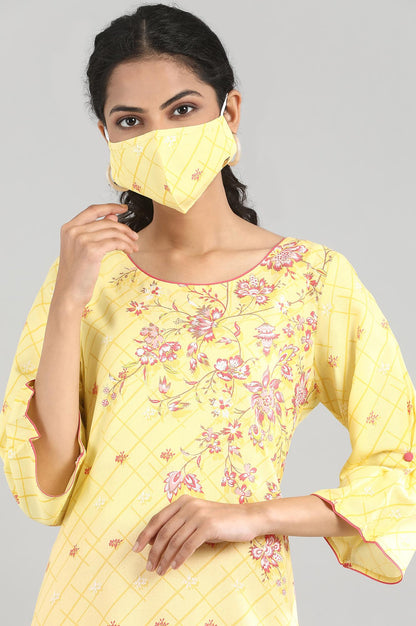 Yellow Printed kurta