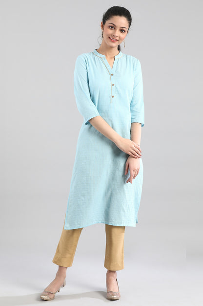 Blue Casual Cotton kurta