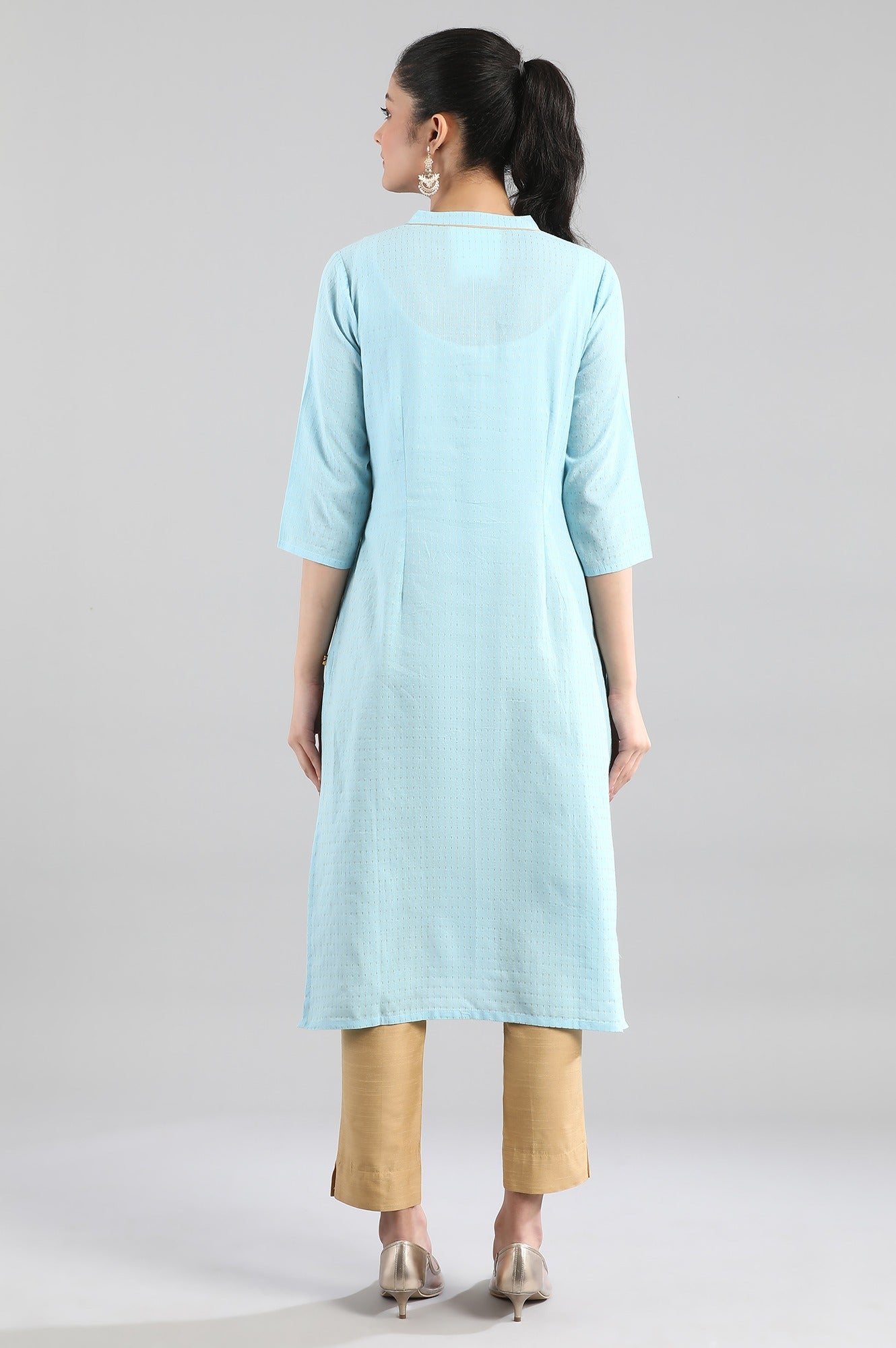 Blue Casual Cotton kurta