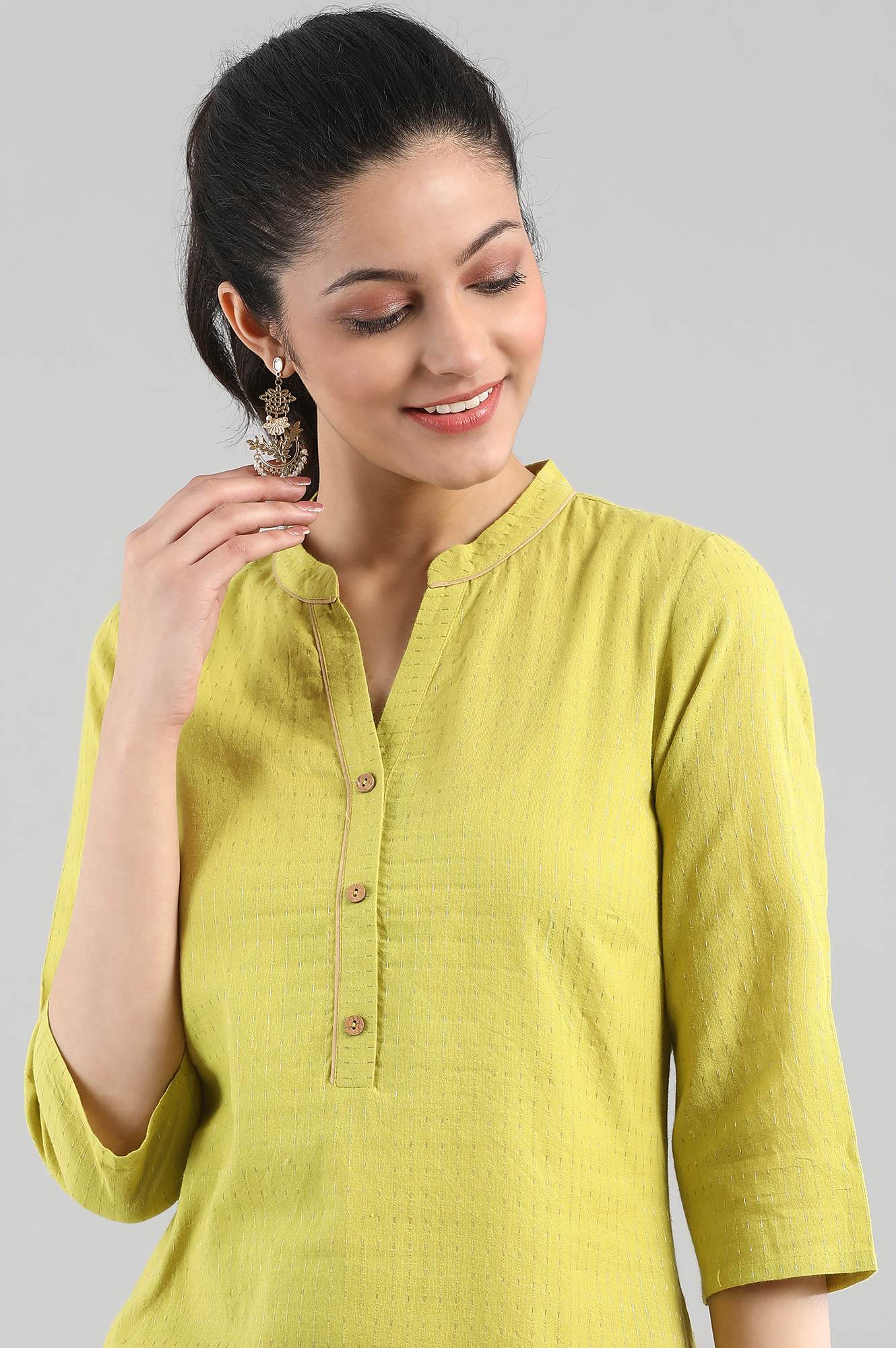 Green Yarn-Dyed kurta