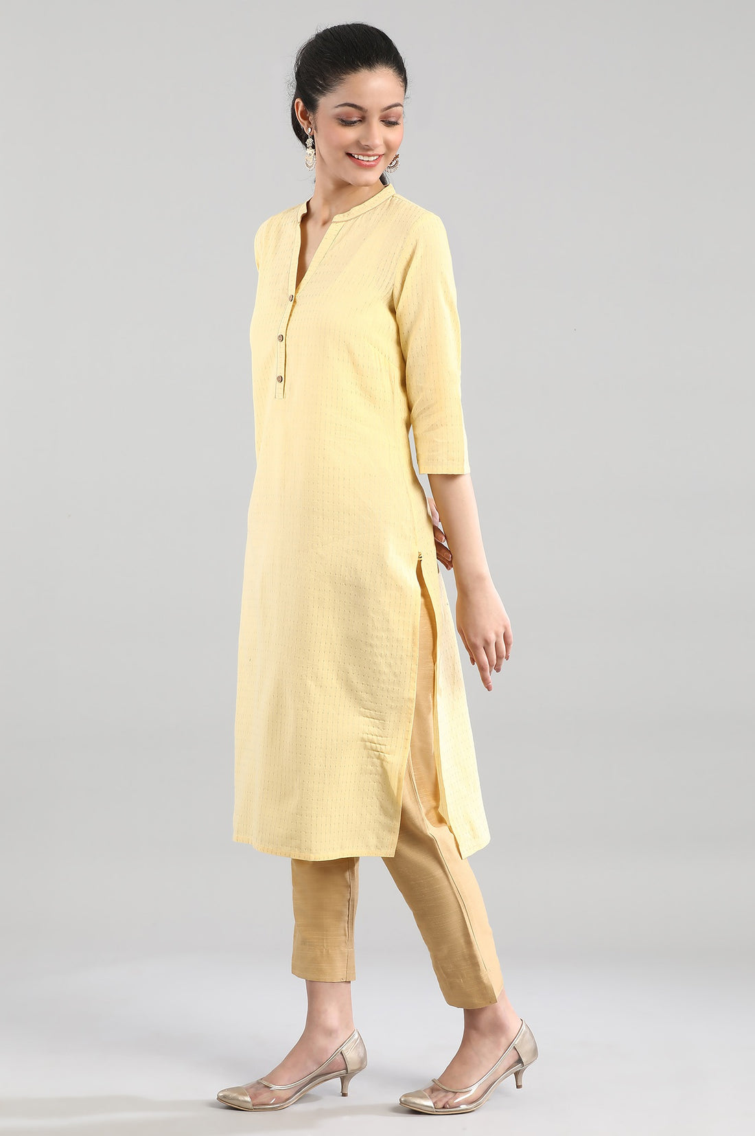 Yellow Yarn-Dyed kurta