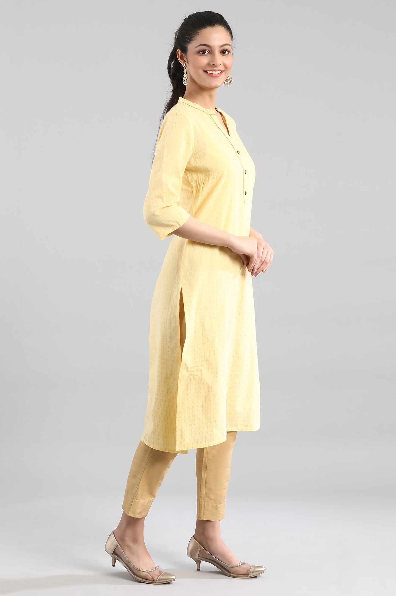 Yellow Yarn-Dyed kurta