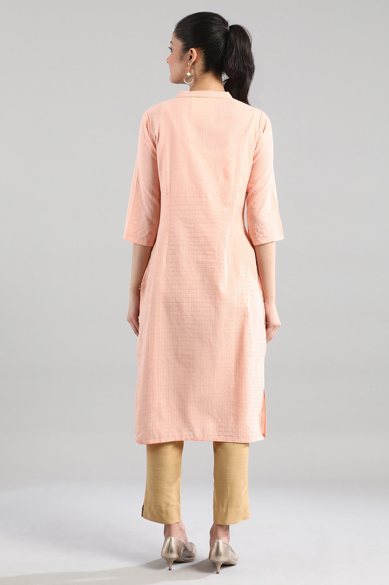 Pink Casual Cotton kurta