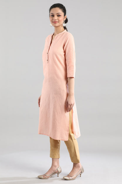 Pink Casual Cotton kurta