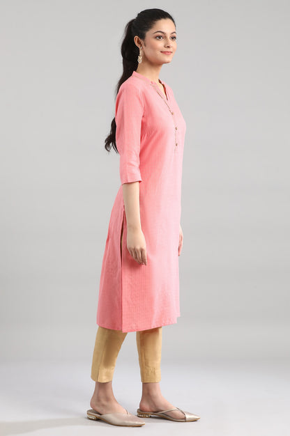 Pink Casual Cotton kurta