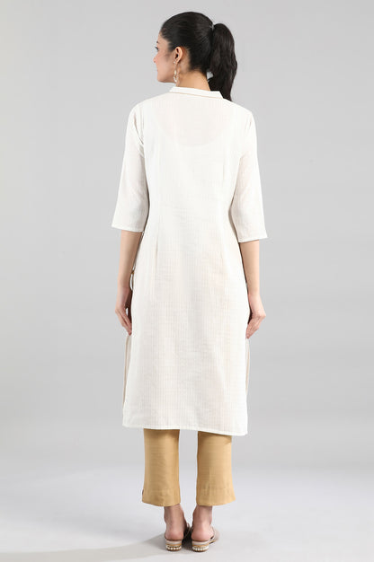 White Casual Cotton kurta