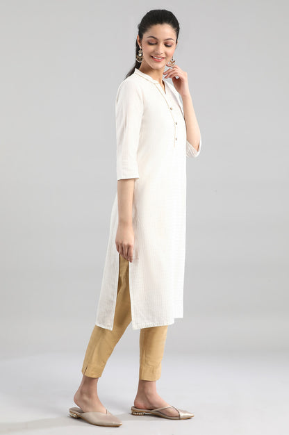 White Casual Cotton kurta