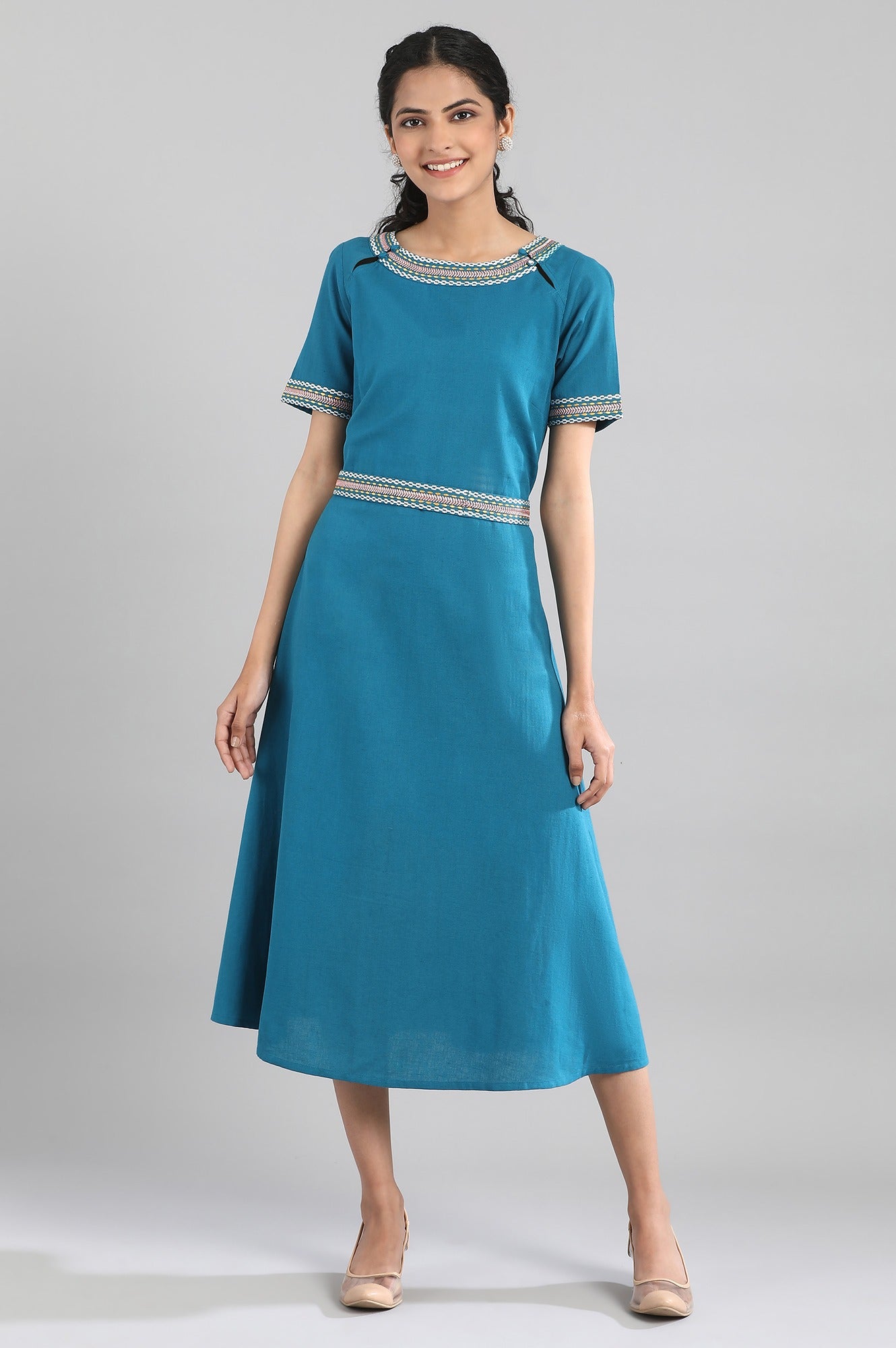 Blue A-line kurta