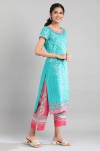 Navigate Green Cotton Printed kurta