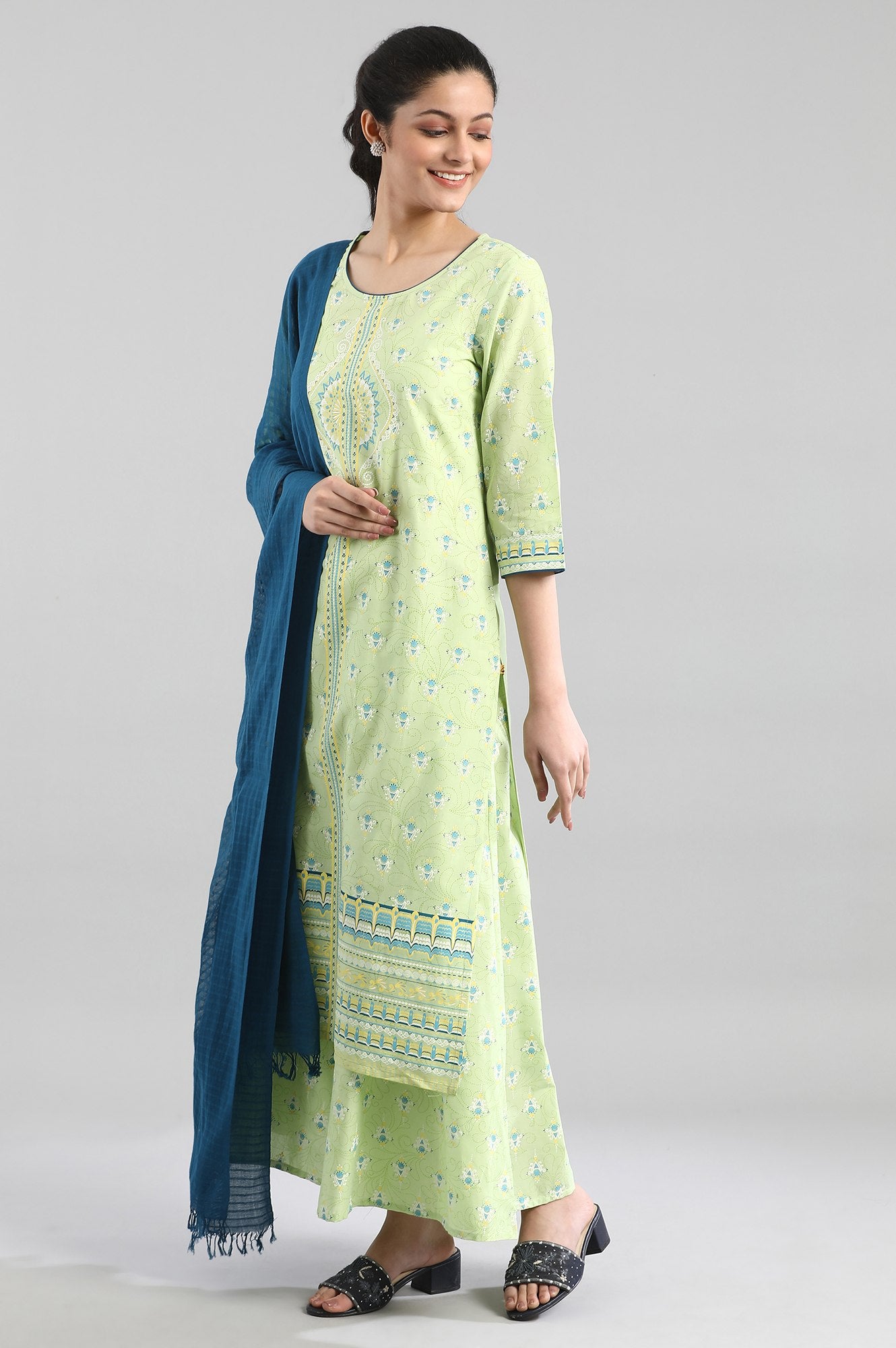 Green Straight kurta