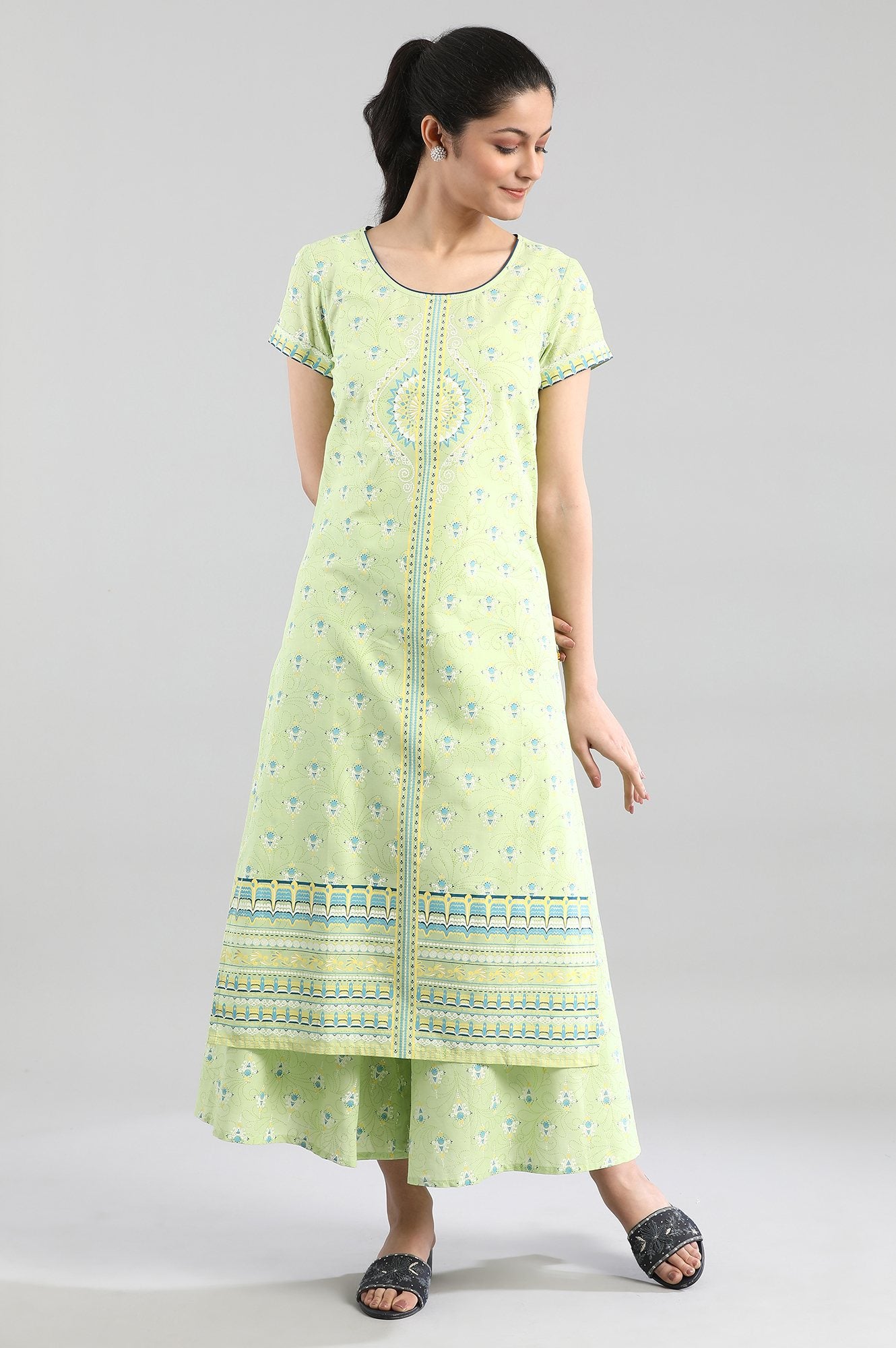 Green Straight kurta