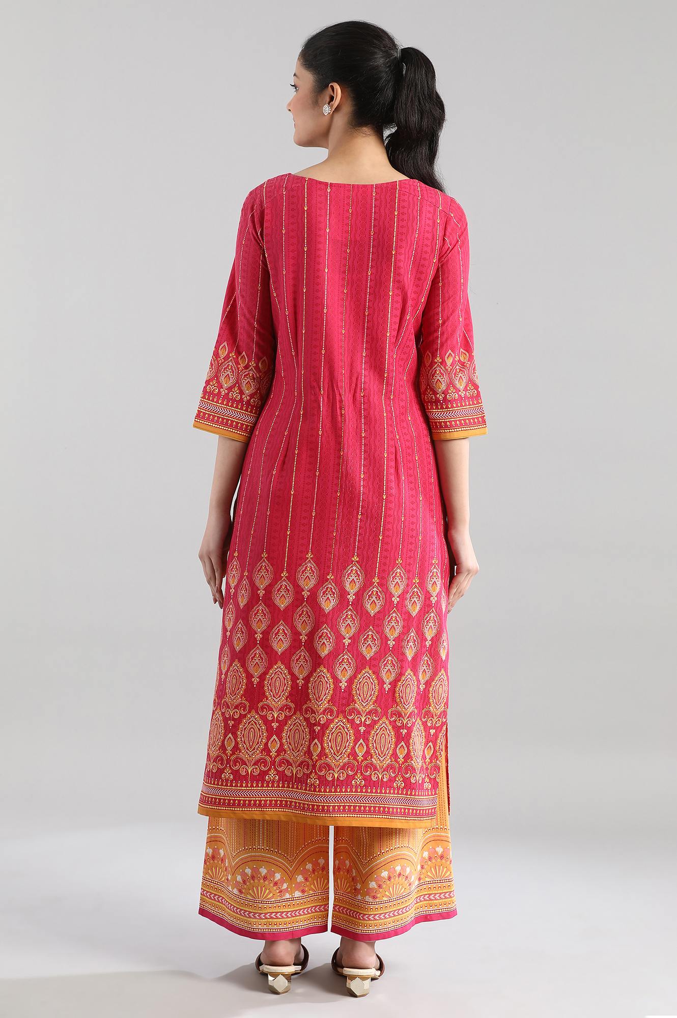 Maroon Printed kurta