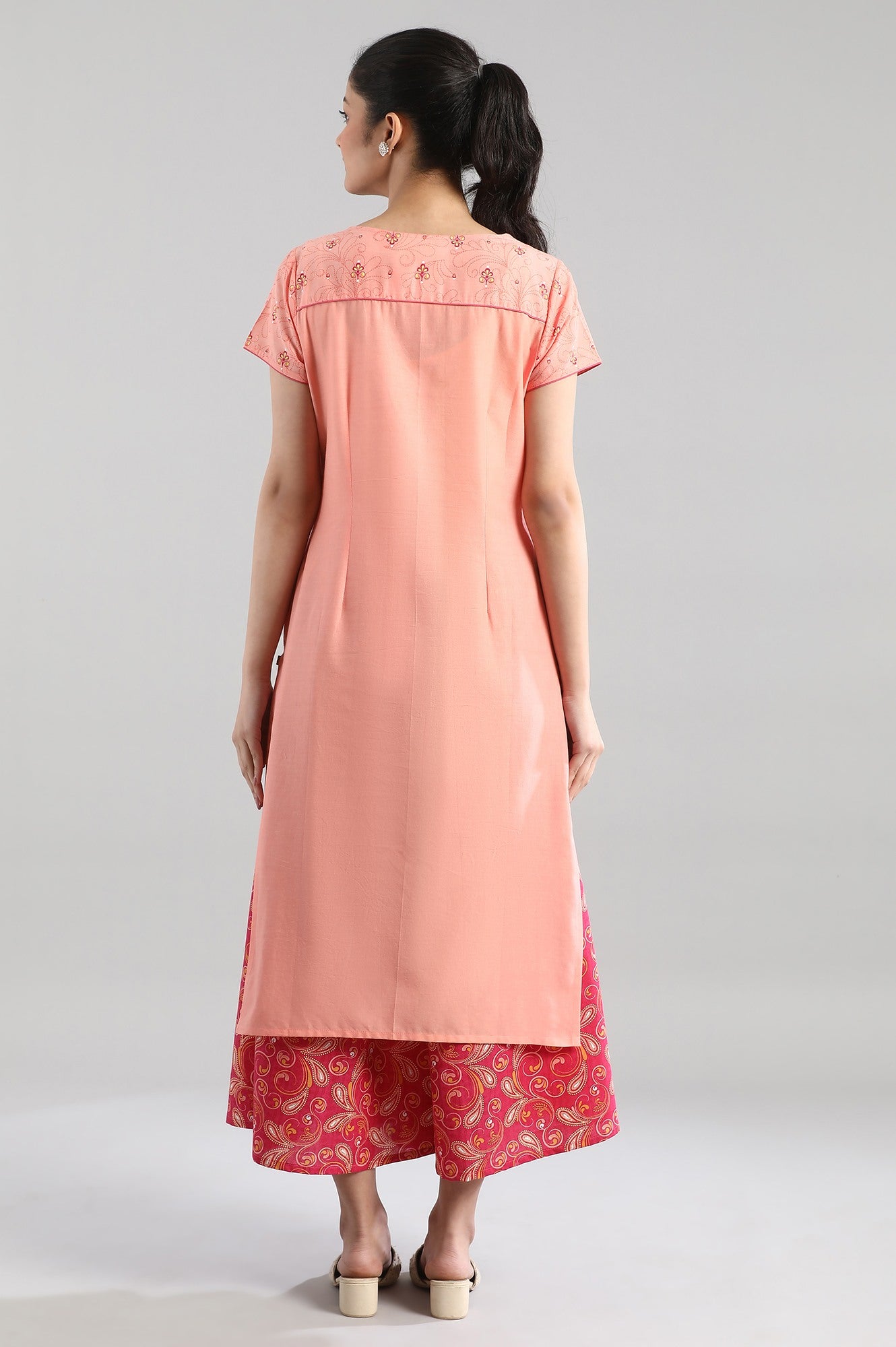 Peach Straight kurta