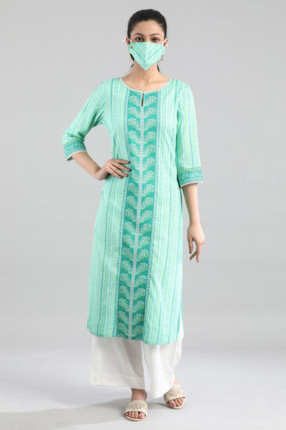 Green Printed kurta