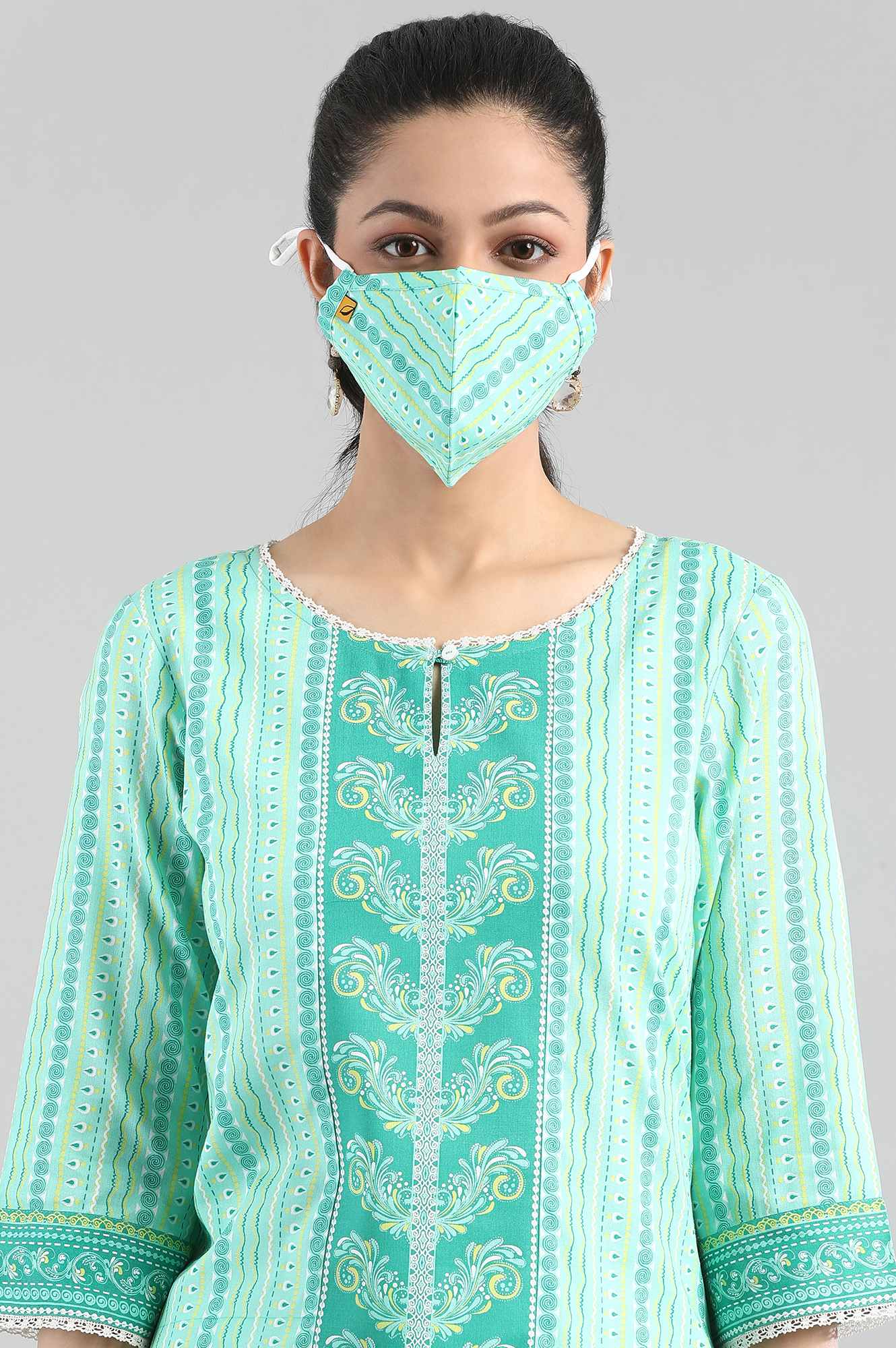 Green Printed kurta