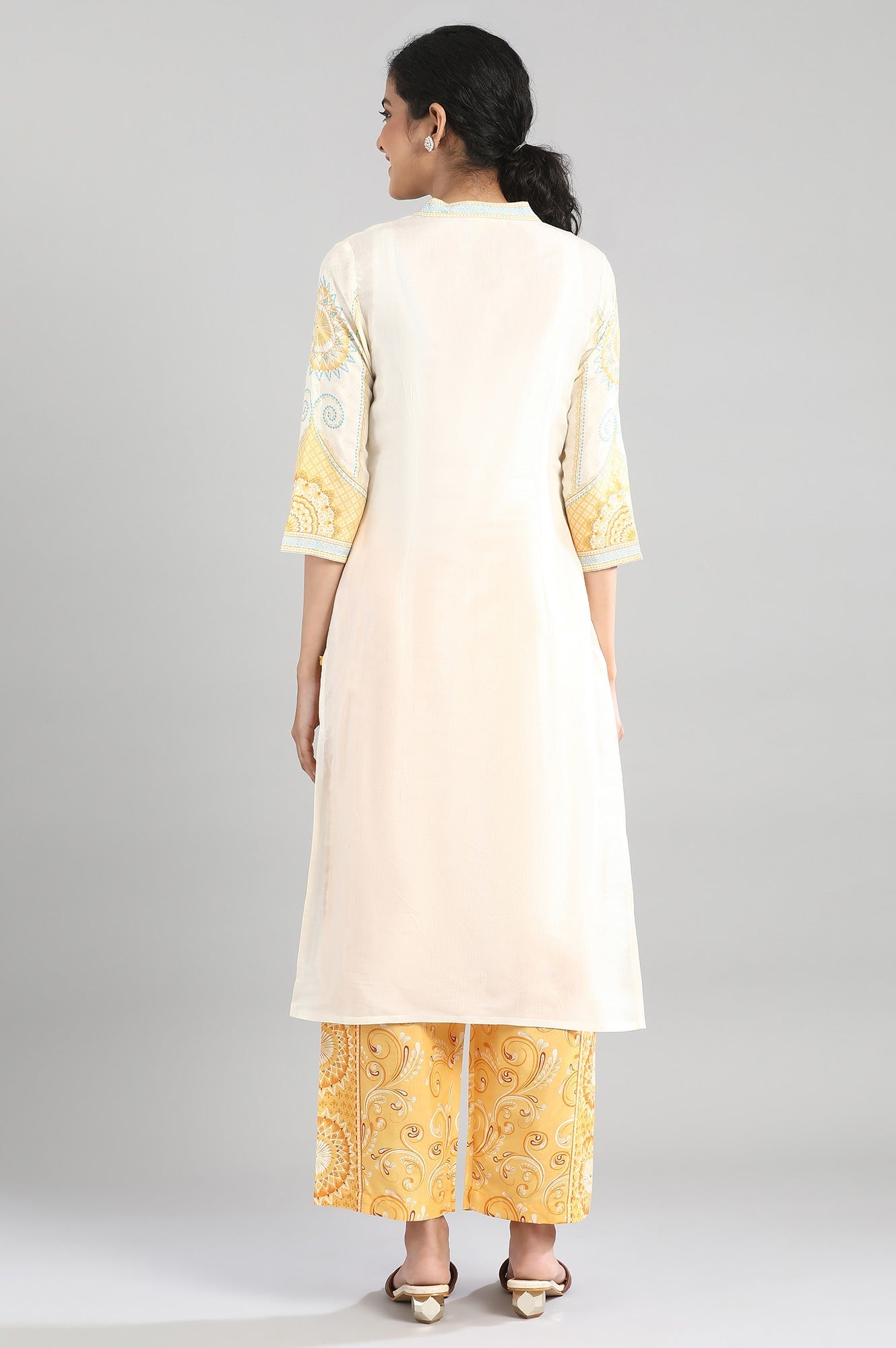 Beige Printed kurta