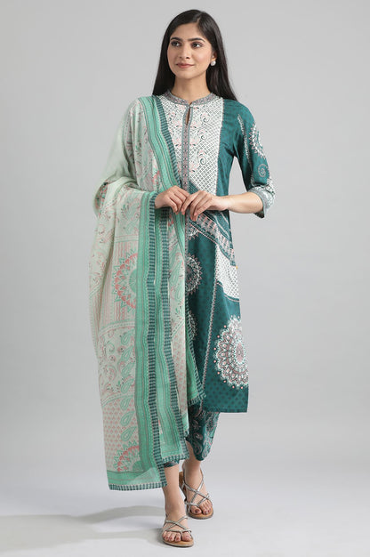 Green Geometric Print kurta