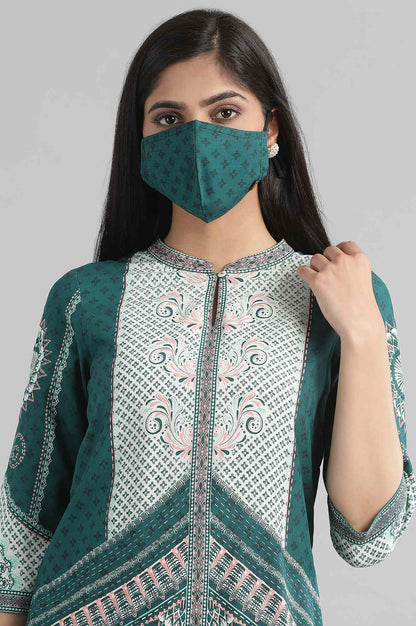 Green Geometric Print kurta