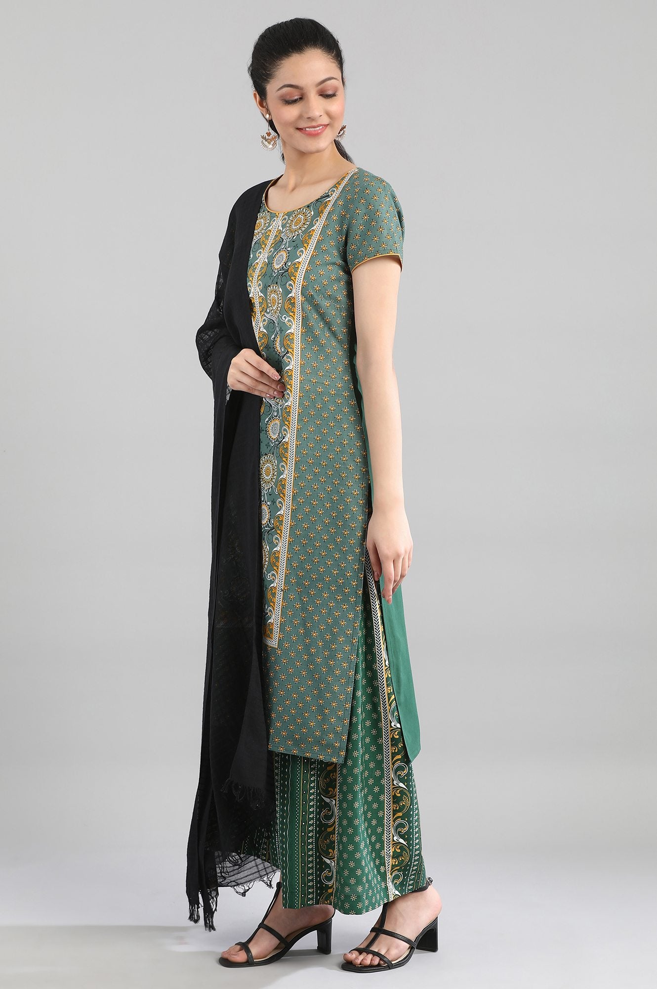 Green Printed kurta