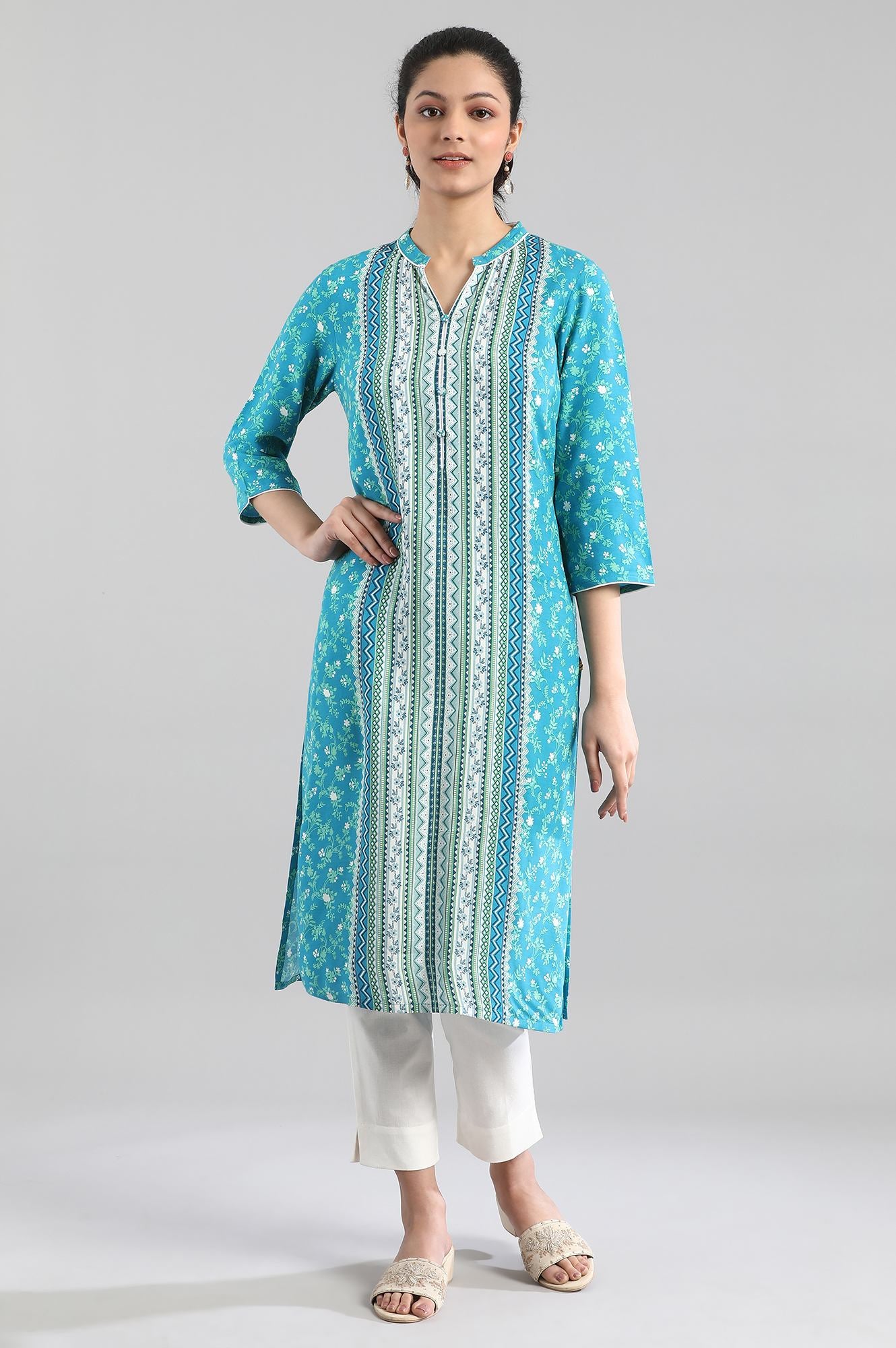 Blue Printed kurta