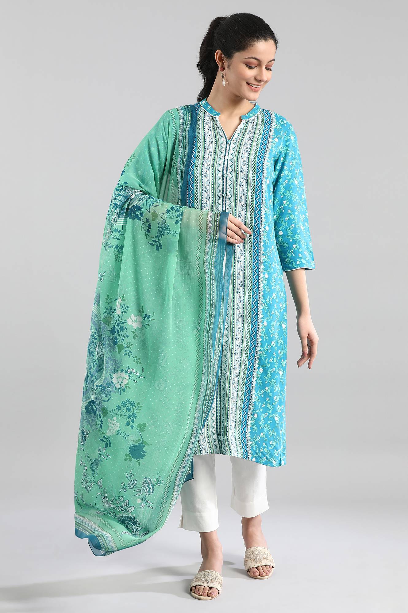 Blue Printed kurta