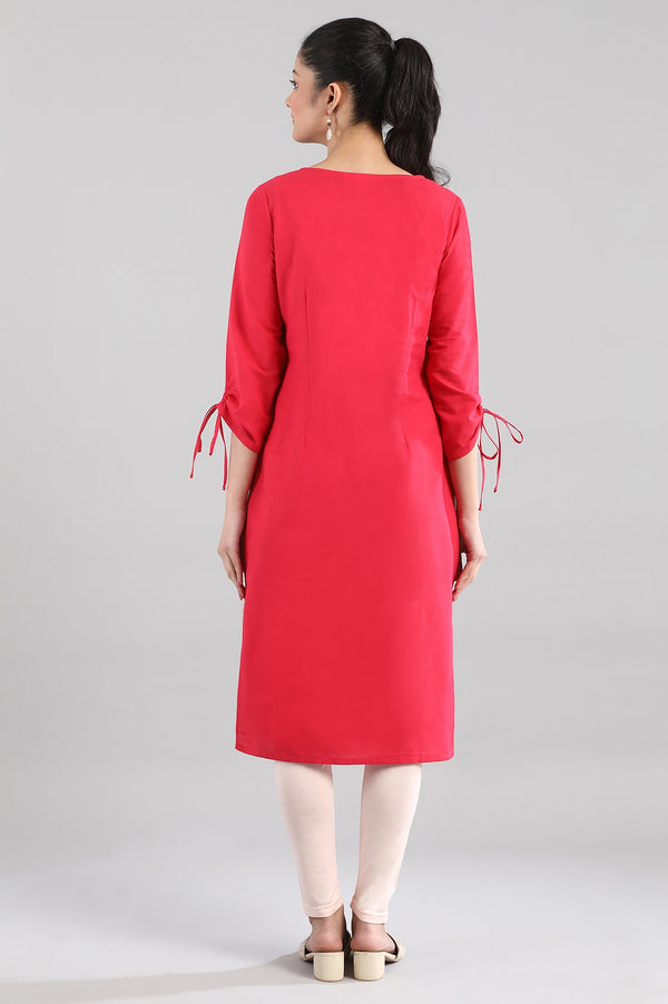 Dark Pink Cotton kurta