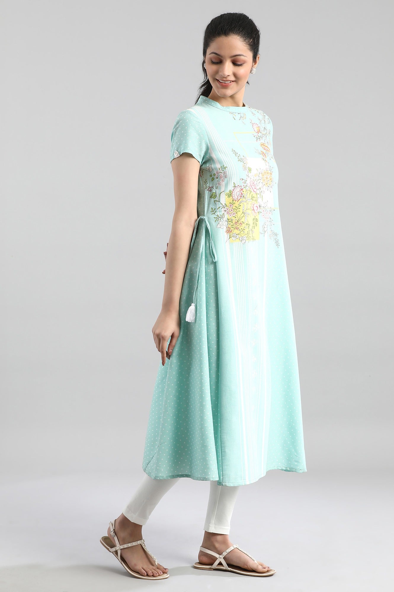 Lichen Green Printed kurta